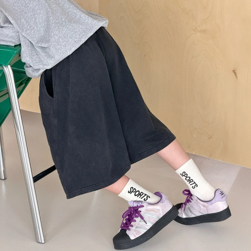 Boys' summer shorts, children's shorts, 2026 new Korean version, heavy-duty versatile children's knitted pants