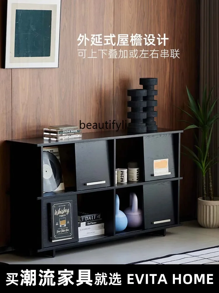 Modern solid wood bookshelf floor shelf living room bookcase sub-combination