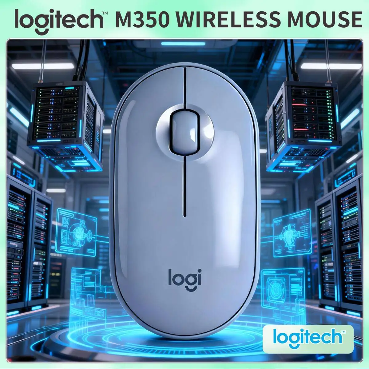 

Logitech M350 Silent Wireless Mouse Compact Shape Bluetooth Sync High Precision For PC Mac Laptop Office Home Work Daily Use