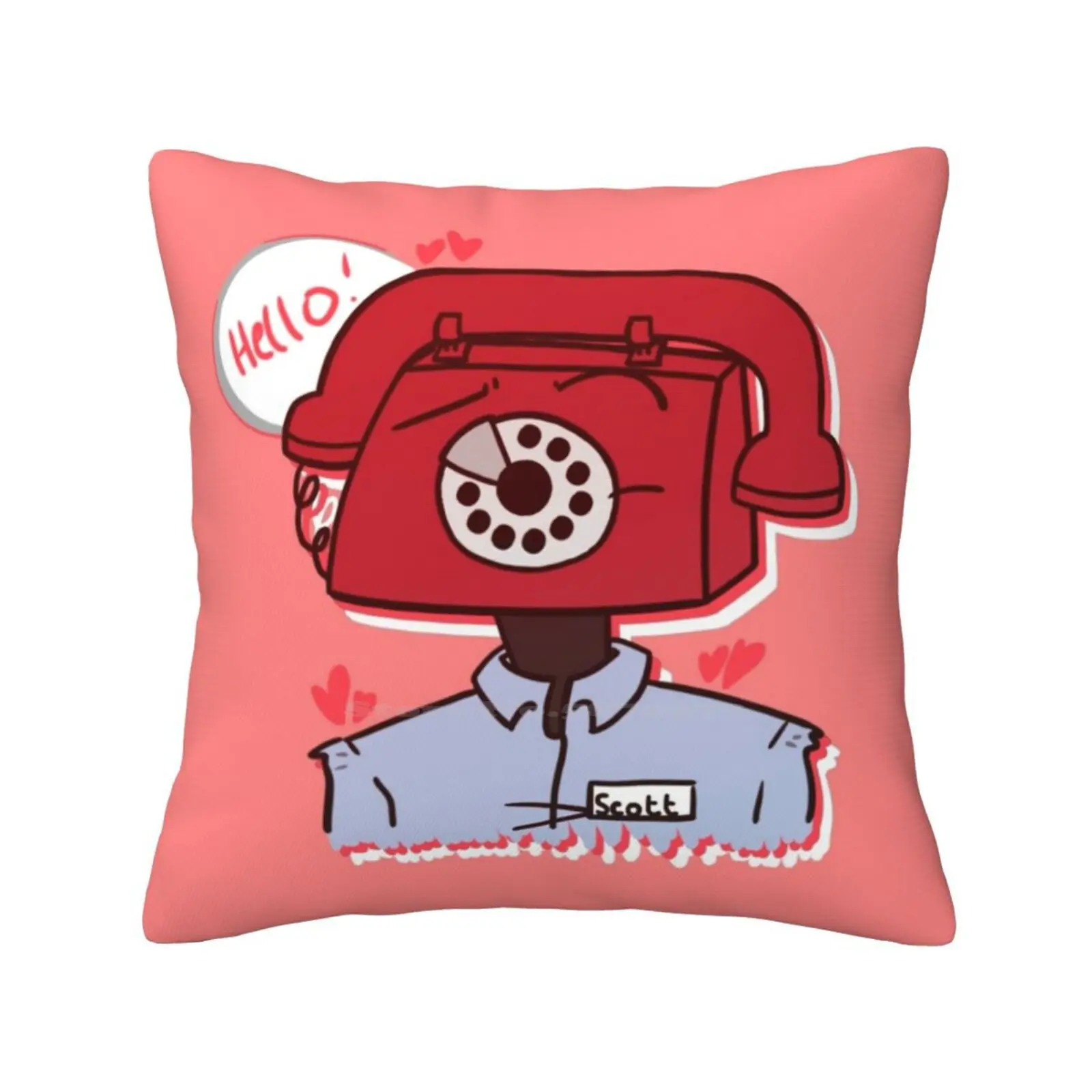 Phone Guy “Hello!” Bedroom Office Hug Pillowcase Fnaf Phone Guy Fnaf 1 Fnaf Phone Head Hello Security Guards Night Guards Fnaf