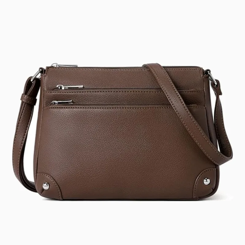 

Hot-Selling Crossbody Color-Block Shoulder Multi-Zipper Pocket Classic Functional Messenger Women's Bag