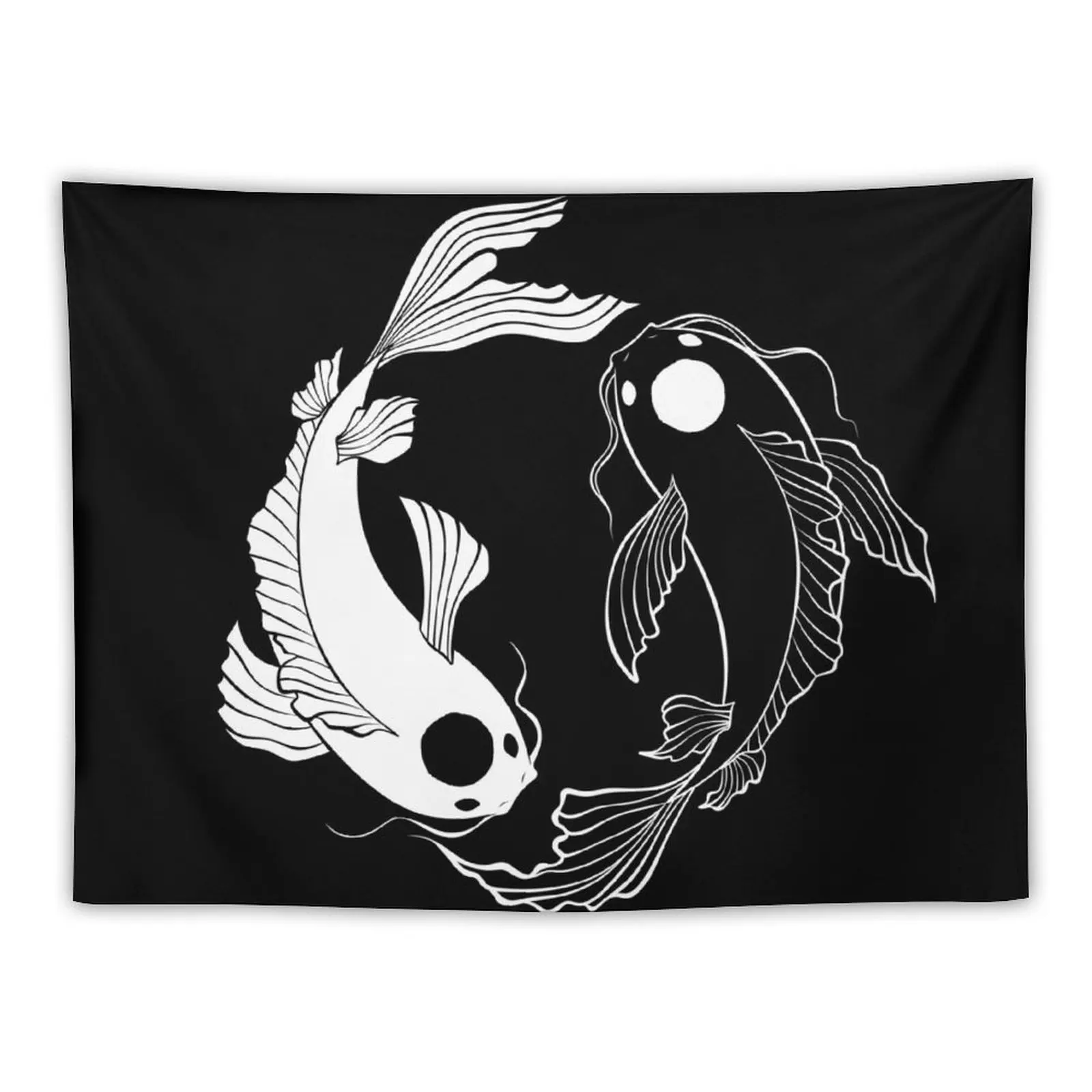 

Tui and La - Yin and Yang Koi Fish Tapestry On The Wall Wall Carpet Room Decorations Tapestry