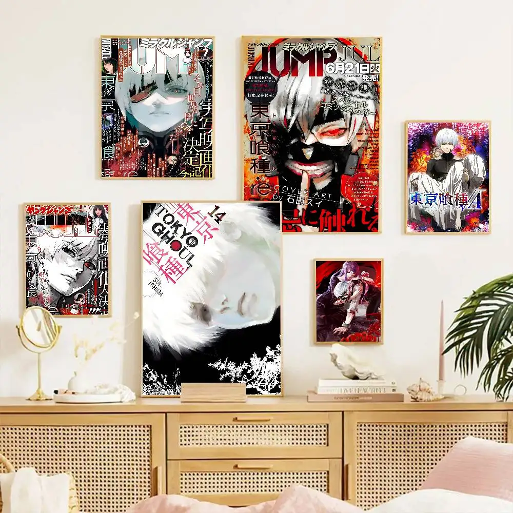 Anime Tokyo G-Ghoul K-Kaneki Ken Vintage Poster Sticky Vintage Room Home Bar Cafe Decor Kawaii Room Decor