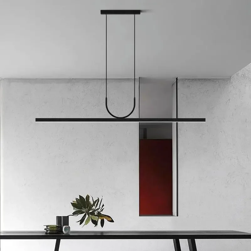 Plafonnier LED Suspendu au Design Minimaliste, Luminaire Décoratif d'Nik, Idéal pour une Salle à Manger ou une Cuisine, 100/120cm