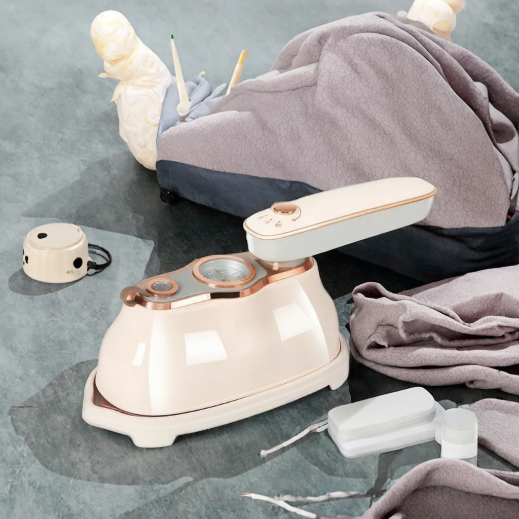 Ferro elétrico portátil portátil para roupas, vaporizador de tecido visível com temperatura para uso doméstico e em hotel