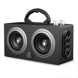 Altoparlante portatile portatile senza fili Bluetooth da esterno retrò in legno Subwoofer Graffiti con scheda Tf/riproduzione USB/Radio FM