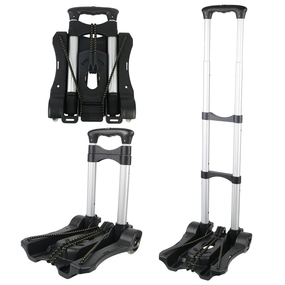 

Foldable Barrow Two-wheel Trolley Portable For Home Travel Shopping Heavy Duty Folding Luggage Cart 35kg