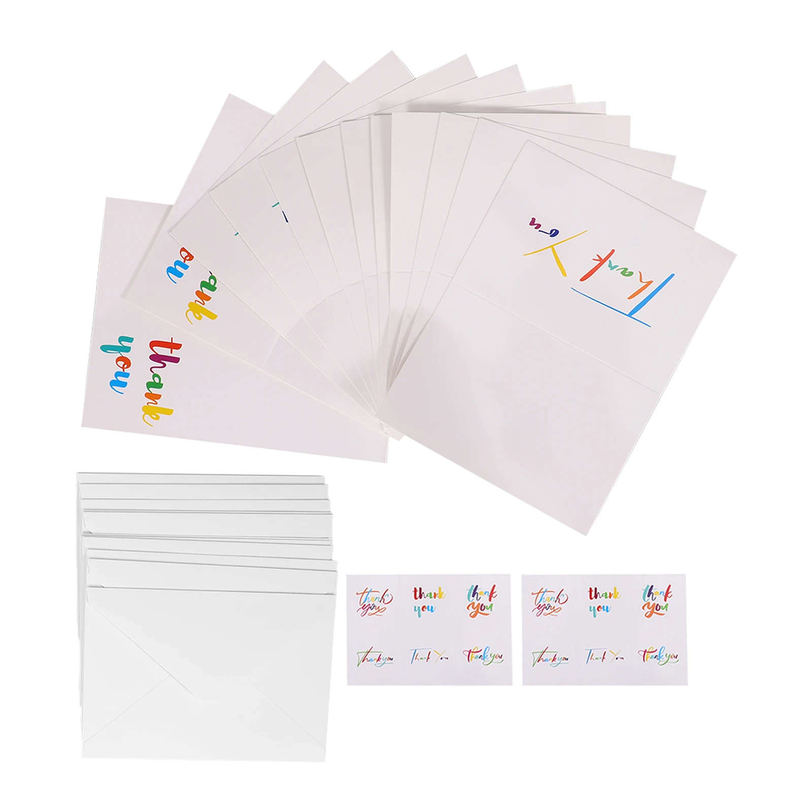 

12 Sets Decorate Thanks Card Stickers Wed Paper Teacher Colorful Envelopes