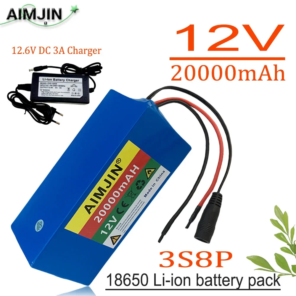 

18650 12V 3S8P 20Ah/20000mAh Rechargeable Li-Ion Battery Pack, for LED Lamp Light Solar Street Light Backup Power etc