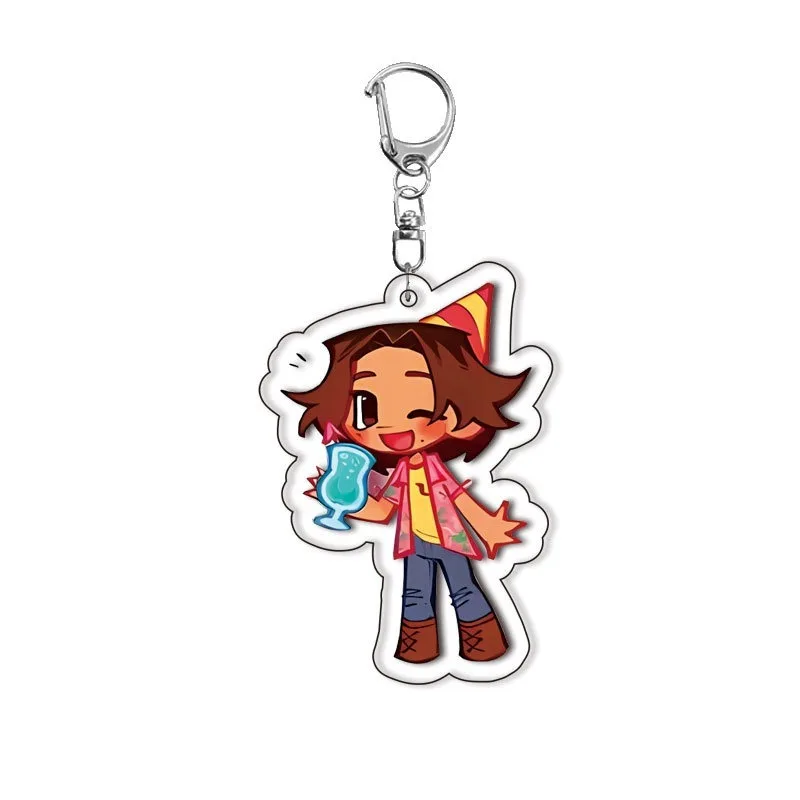 Mouthwashing Hot Horror Game Laminated Acrylic Keychains for Accessories Bag Jimmy Curly Anya Sallyface Q Version Fans Gift