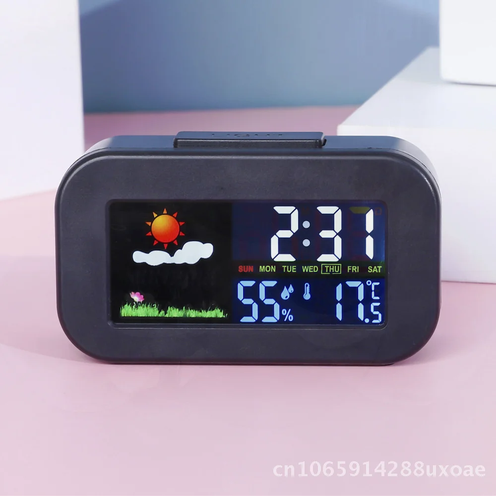 Digital Smart Backlit Clock with Timer Weather for Color Multi-Function Student Dormitory Display Alarm Screen