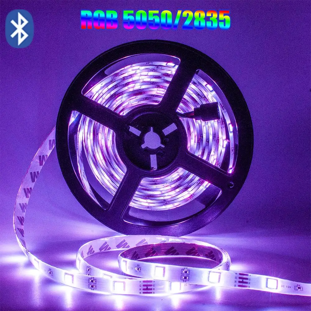 Bluetooth LED Strip Lamp luces Led RGB 5050 SMD 2835 DC 12V Waterproof Flexible Ribbon Diode Christmas LED Lamps 5M 10M 15M