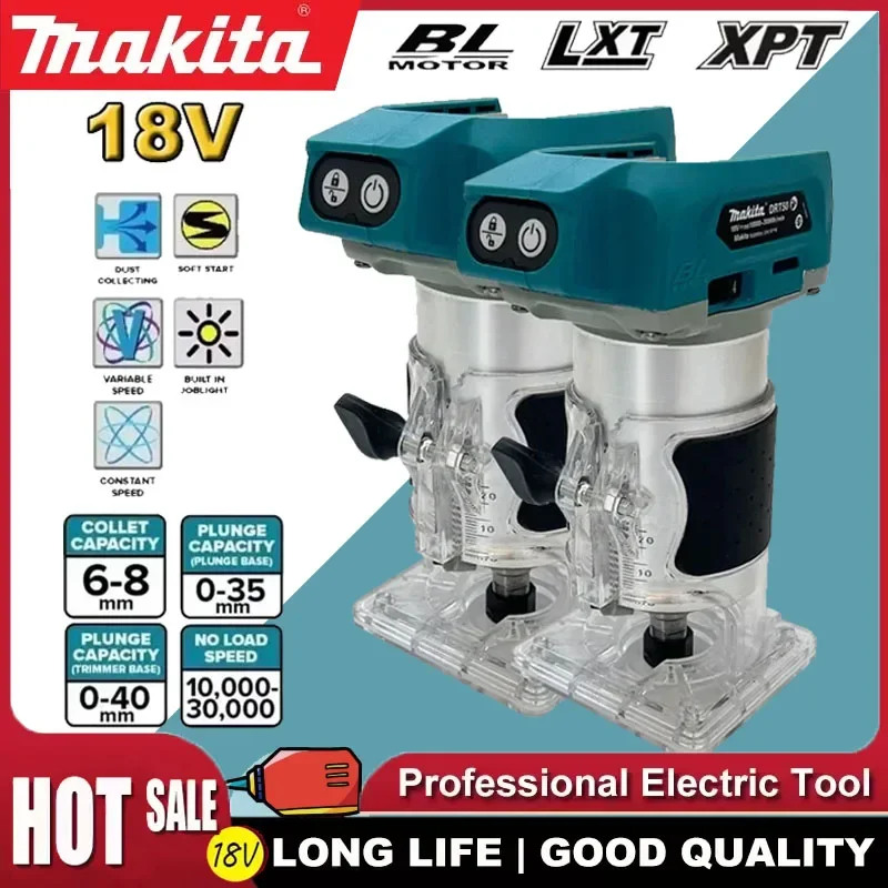 

Makita DRT50 Cordless Trimmer Rechargeable Trimming Machine Brushless Slotting Tool Milling Woodwork Engraving Machine