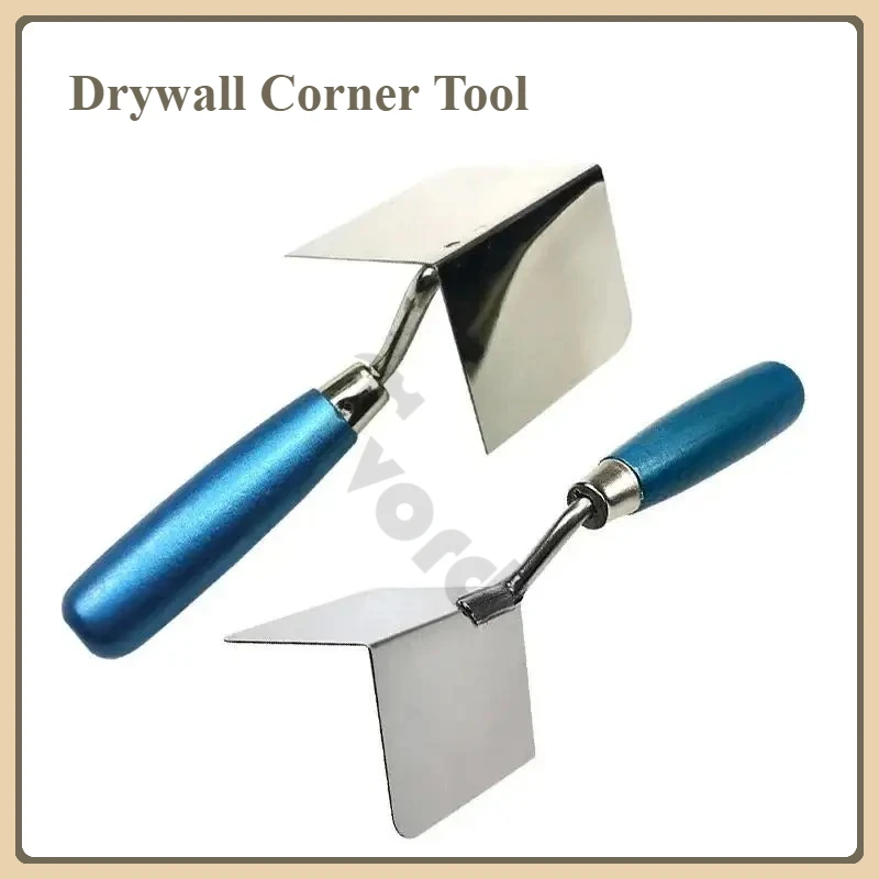 1Pc Drywall Corner Tool Outside / Inside Corner Knife 8x6cm Stainless Steel Corner Trowel for Drywall Gyprock Plasterboard