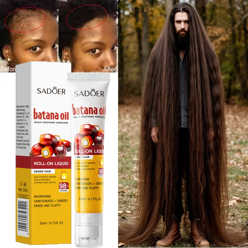 

Fast Hair Growth Batana Oil Hair Growth Serum Anti Hair Loss Regrowth Thicken Baldness Nourish Roller Ball Root Hair Health Care