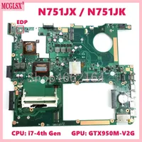 N751JX With i7-4750HQ CPU GTX950M-V2G GPU EDP Motherboard For ASUS N751JX N751J N751JK Laptop Mainboard Fully Tested OK