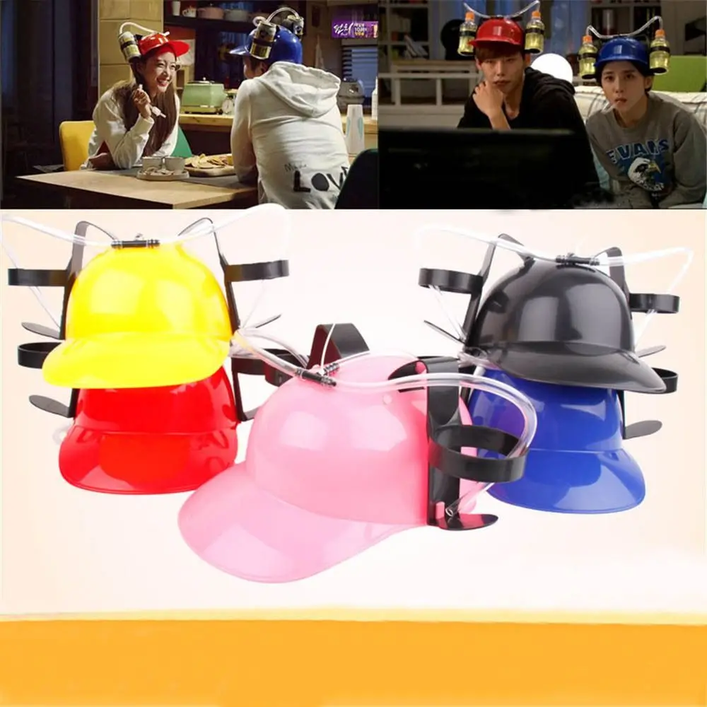 Creative Plastics Beverage Helmet Headgear Hat Type With straw Outdoor Beer Hat Beer Beverage Hat