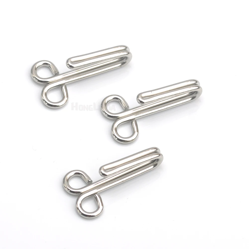 50Sets Big Metal Brass Skirt Hook, Silver Nickle Sewing Hook, 18*32mm, Big Book Hook, Skirts, HE-027