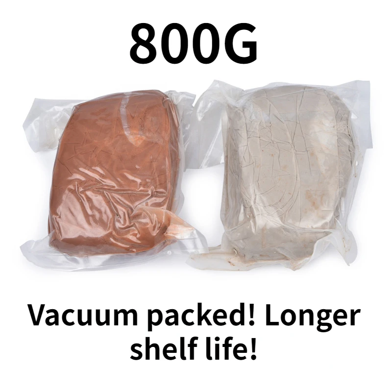 800g Kaolin Clay Red Brown Vacuum Packing Medium Temperature Clay DIY Hand Creation Jingdezhen Pottery Teaching Supplies