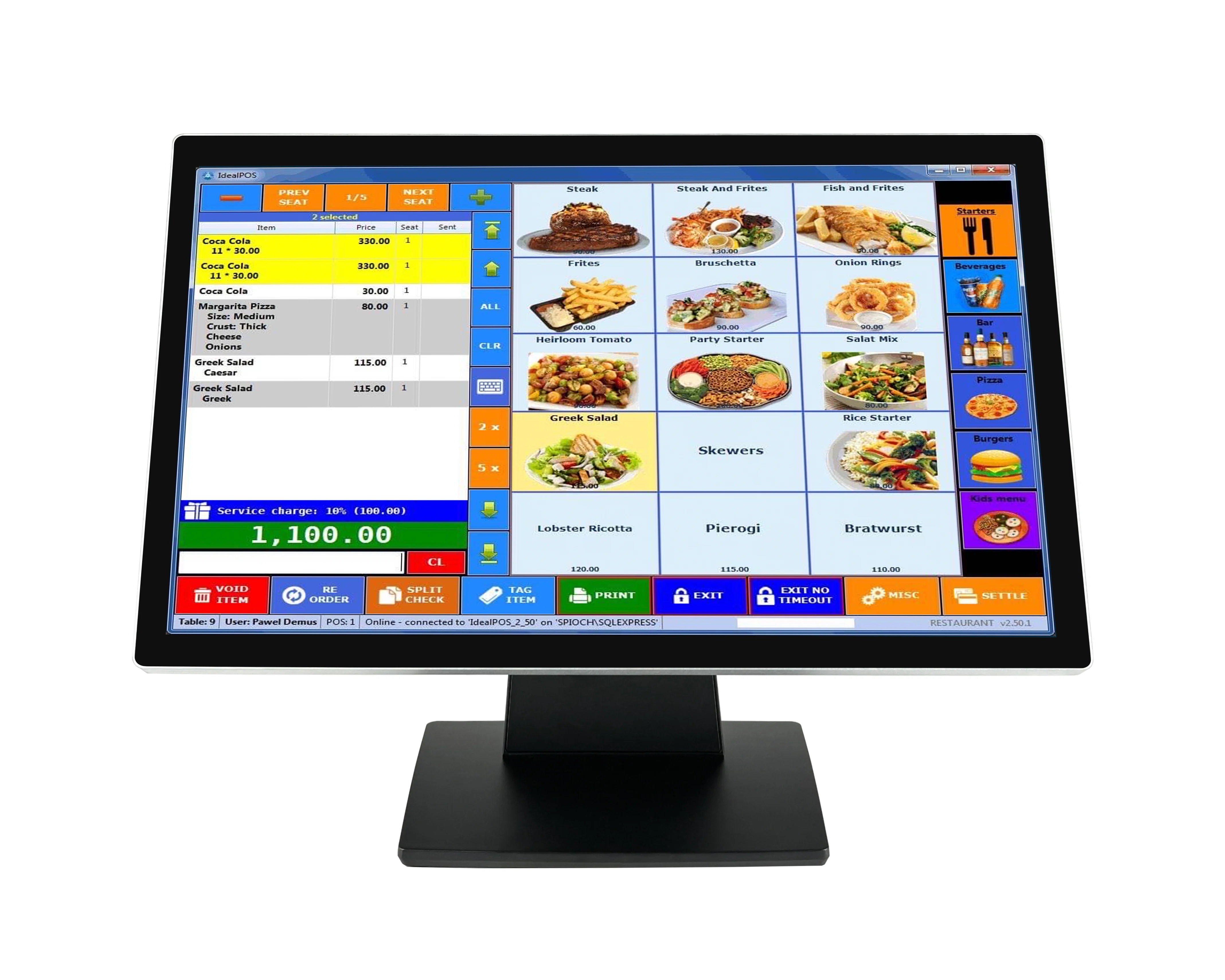 شاشة كبيرة مقاس 18.5 بوصة/ 21.5 بوصة تعمل باللمس POS محطة الكل في واحد، جسم من سبائك الألومنيوم، WIN10/11 Android 11-14 Google GMS