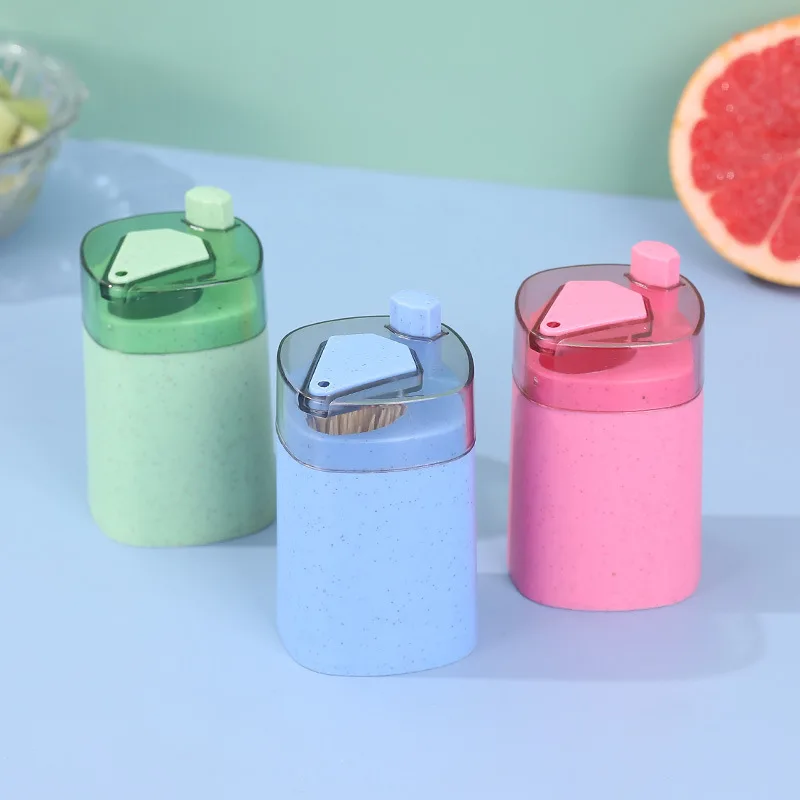 Kreativer, luxuriöser, automatischer Pop-Up-Zahnstocherhalter, Press-Down-Zylinderdose für Zuhause, Wohnzimmer, tragbar, kompaktes Design