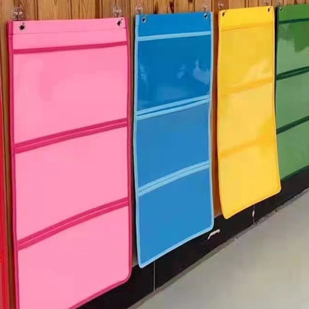 

Hanging Painting Organizer Transparent Pvc Storage Pockets For Artworks Kids School Display Door Wall Space Saving Foldable