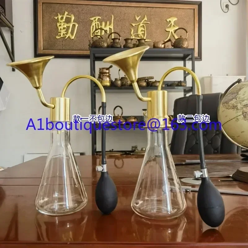 

Glass scent bottle SPA hydrotherapy funnel scent device Brass scent device