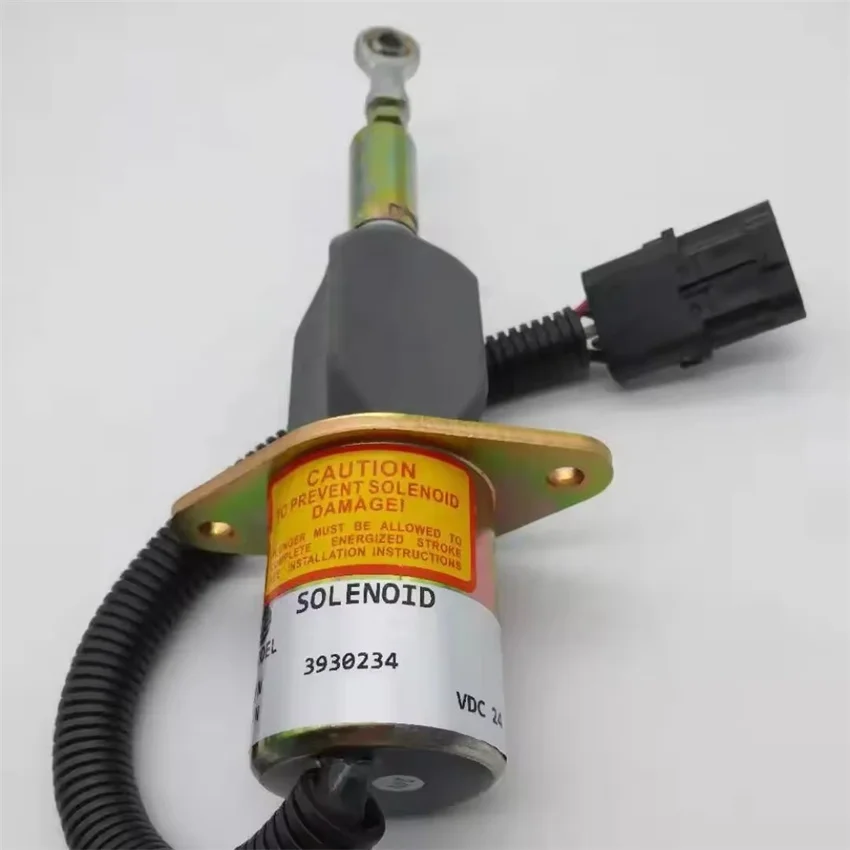 24V Engine Fuel Shutdown Solenoid Valve 3930234 For Cummins 6ct 8.3 Komatsu