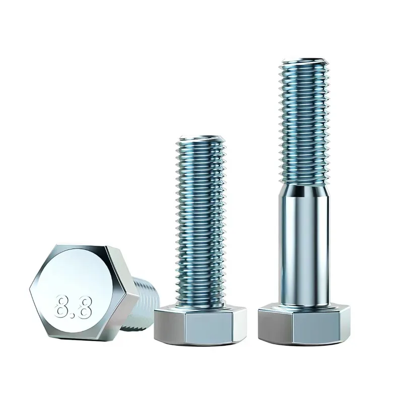 High Strength Galvanized Outer Hexagonal Screws 8.8 Grade Zinc Bolts M4 M5 M6 M8 M27 Metalworking