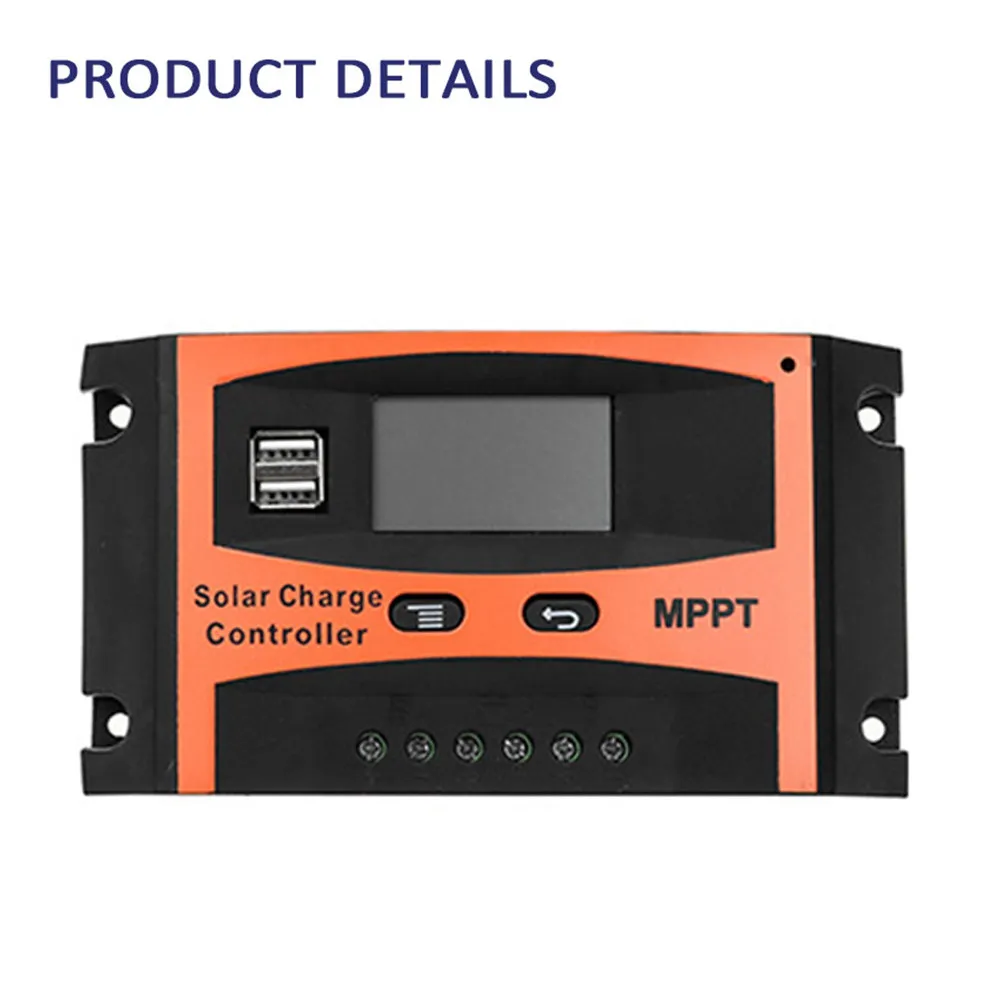 50A Solar Controller Mppt 12V 24V Auto LCD Dual USB Battery Regulator Solar Panel Charge Controller Stable Performance
