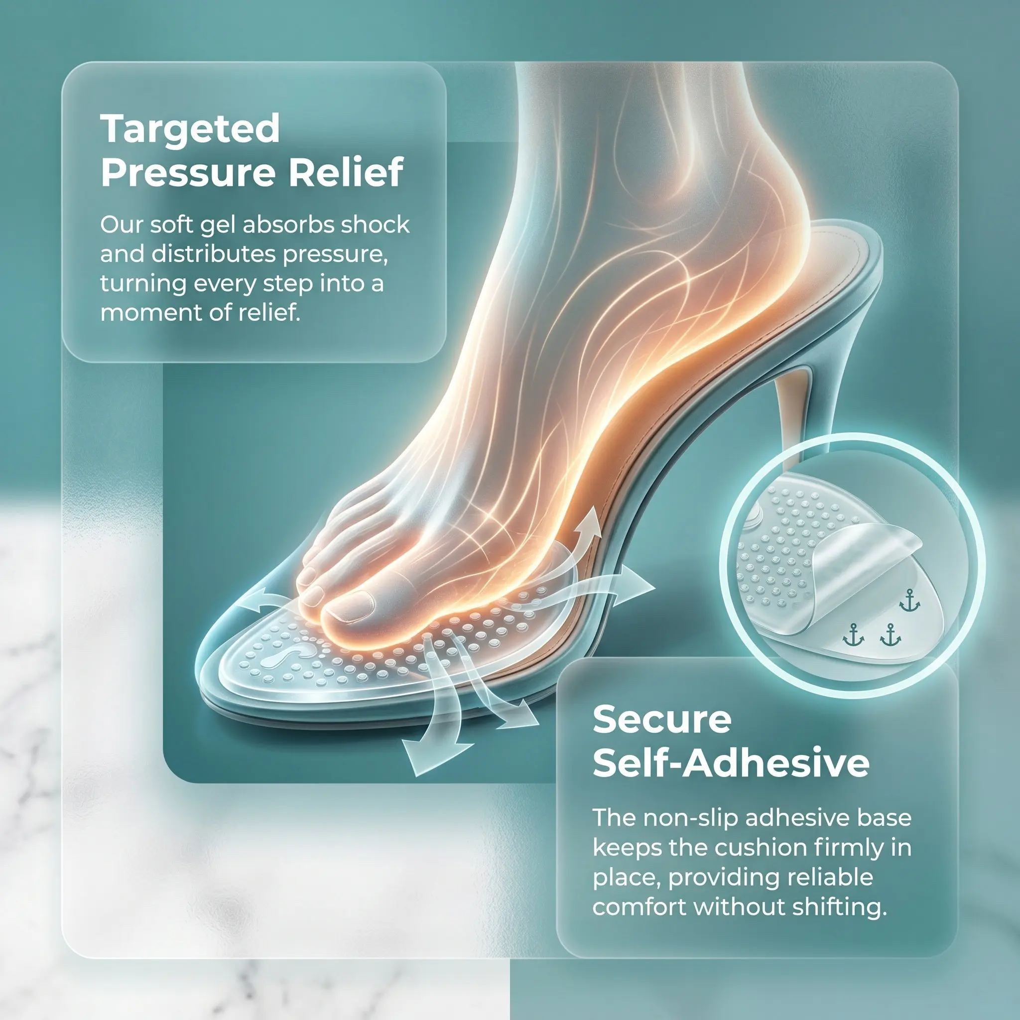 4Pairs Transparent Forefoot Gel Cushion Pads Self-Adhesive Insole for High Heels Slippers Sandals Buffering Hallux Valgus