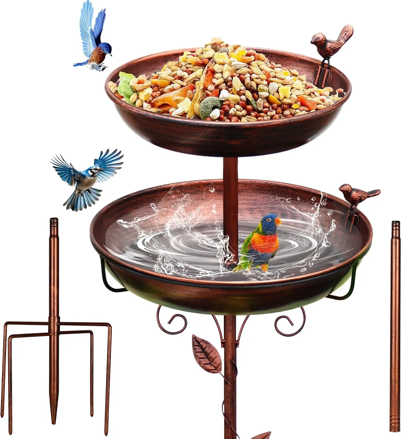 Bird Bath Fountain Bronze All Season Bronze