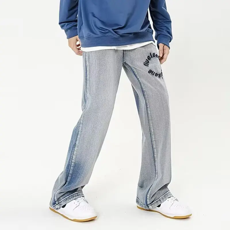 

Faionable Japanese Street Sle High Waist Straight Leg Denim Jeans Simple Artistic ular Harajuku New Arrival Youthful T...