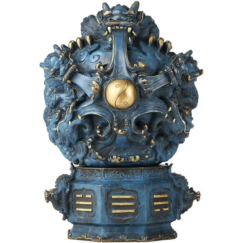 Nine turns Qiankun tripod, home desktop living room entrance office decoration handicrafts 0112 y
