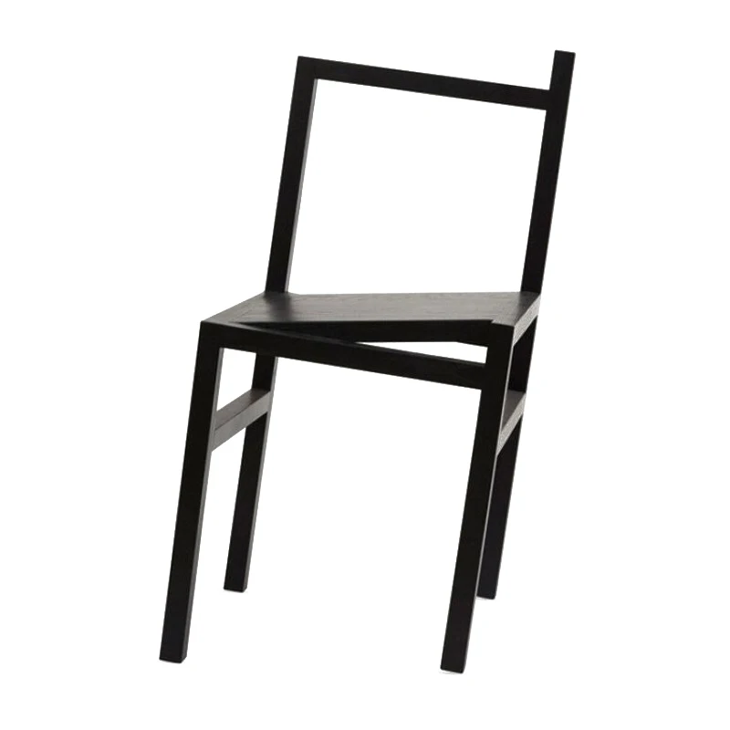 

Modern minimalist solid wood dining chair designer irregular personality ins studio 9.5 ° tilt chair