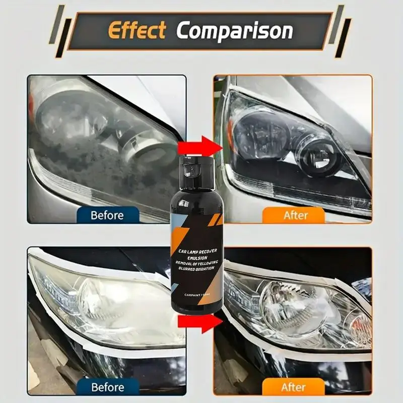 Headlight Polish 50ml Headlight Coating Restoration Agent Renew Yellowed Headlights Electroplating Shine Restorer For Car Trucks