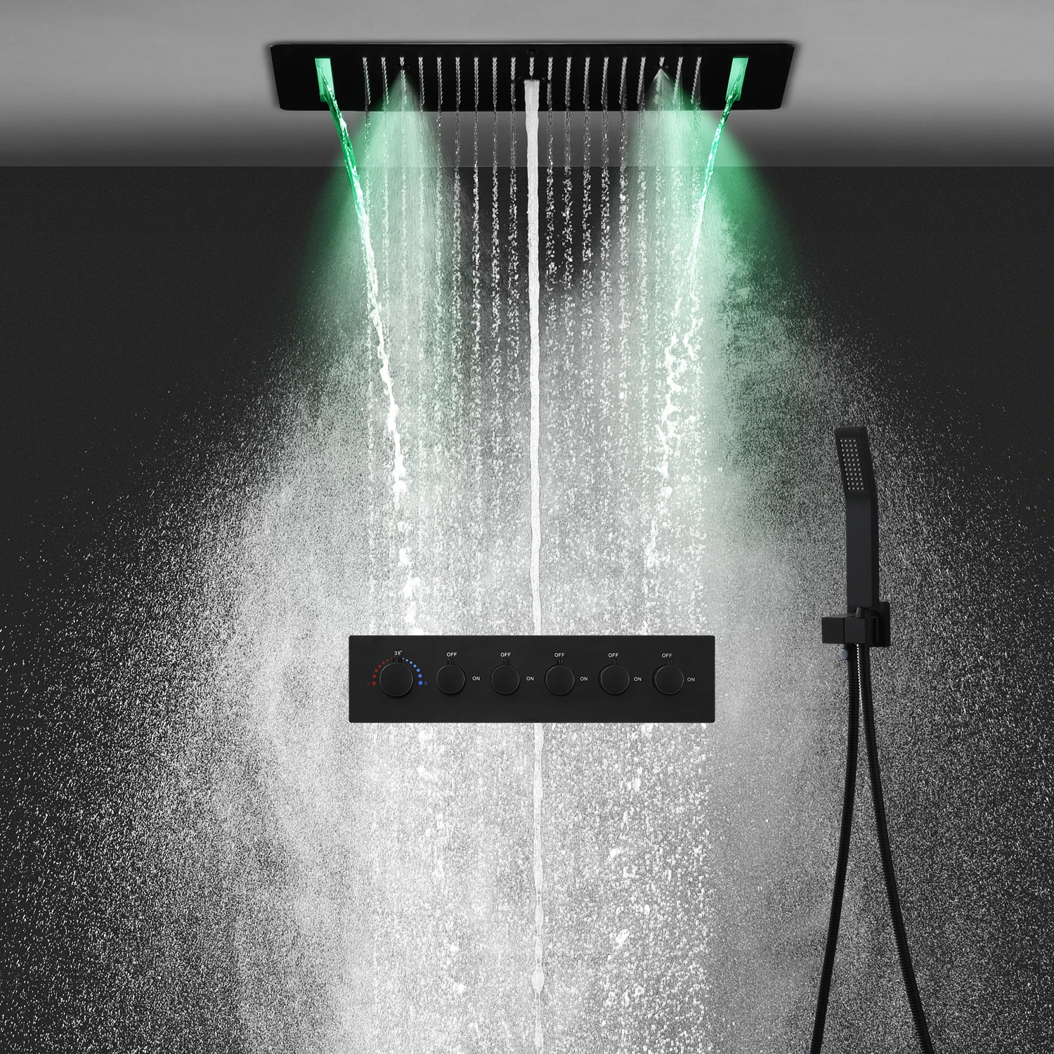 remoto led shower head panel spa massagem chuva cascata spray valvula termostatica mixer grupo handheld shower faucet 700x380 mm 01