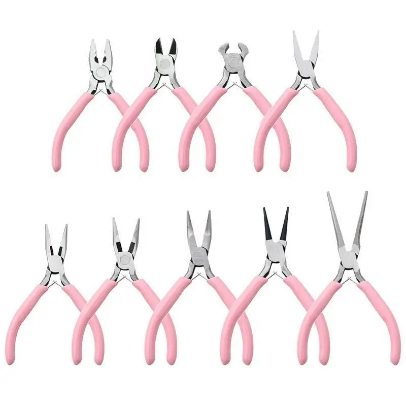 Handmade diy Pliers Pink Needle Nose Pliers Jewelry Pliers Multifunctional Round Nose Pliers Mini Jewelry Winding Beading Tools