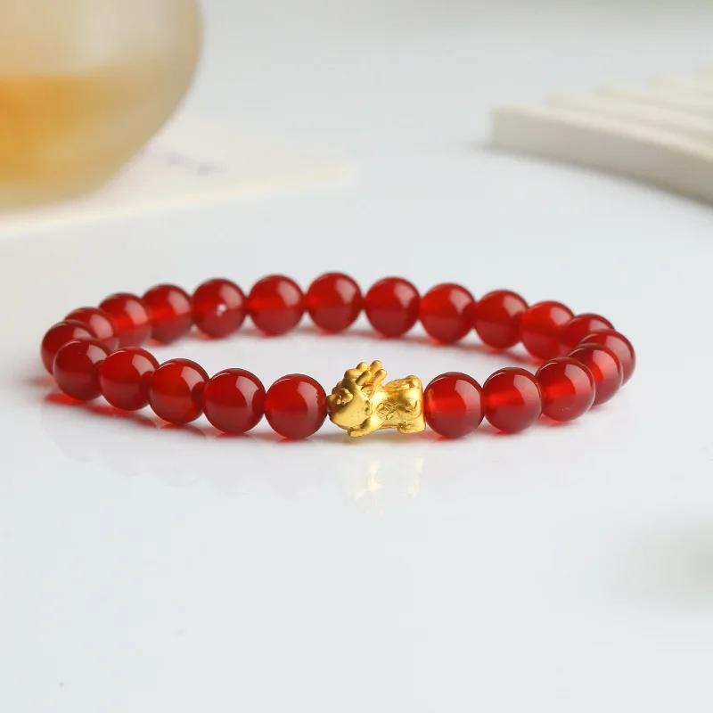 Natural Agate Pixiu Bracelet Women's Lucky Transfer Natal Year Versatile