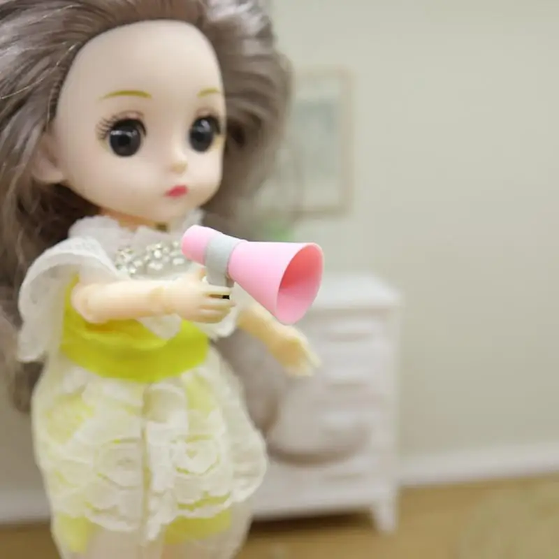 2 قطعة 1/12 دمية مصغرة يده مكبر الصوت نموذج الأثاث اكسسوارات ل بيت الدمية ديكور الاطفال التظاهر اللعب اللعب هدية #5