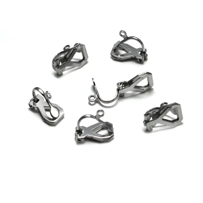 20Pcs Stainless Steel Ear Clips Without Piercing Earrings Parts Findings for Women Ear Clip on Earrings Converter DIY Jewelry