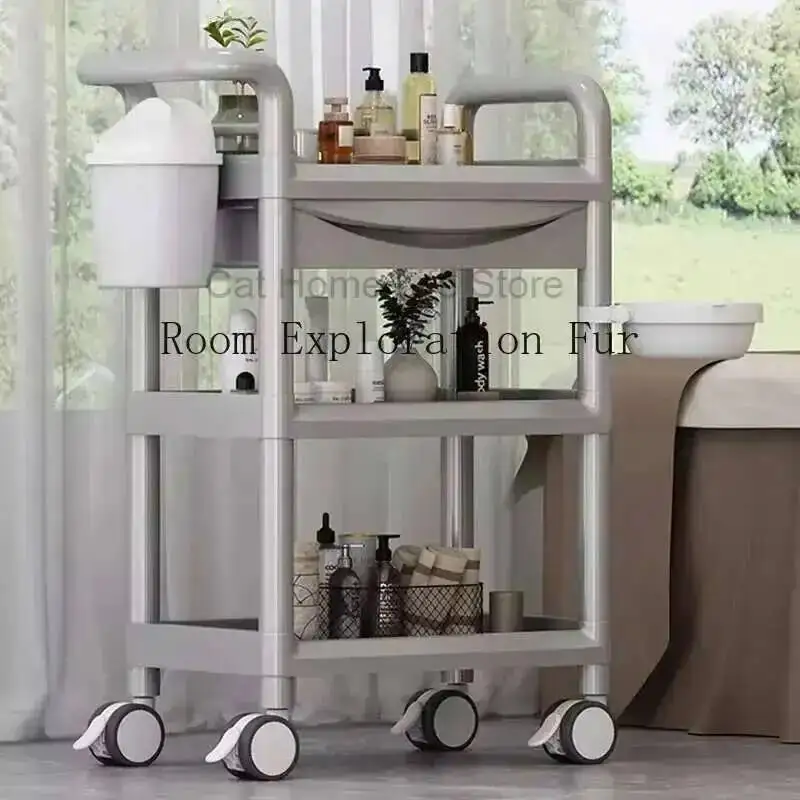 

Tattoo Trolley Beauty Luxury With Wheels Acrylic Salon Hairdressers Drawers Gold Professional Beautician Auxiliary Trolleys Spa