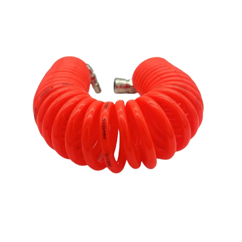 PU 8mm x 5mm Polyurethane Air Compressor Hose Tube Flexible Air Tool With Connector PU0805 Spring Spiral Pipe 8*5