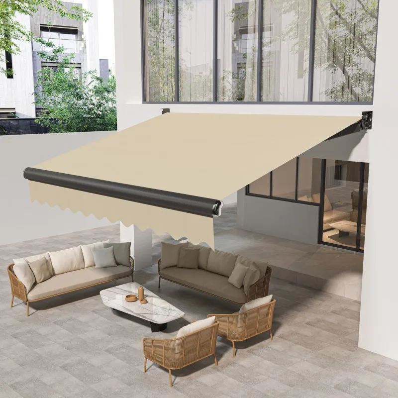 For Aluminum alloy telescopic hand-cranked electric awning outdoor yard shop balcony intelligent remote control sunshade canopy