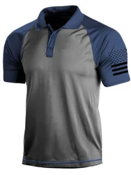 Cross border men's short sleeved polo from Europe and America, popular printed polo for men