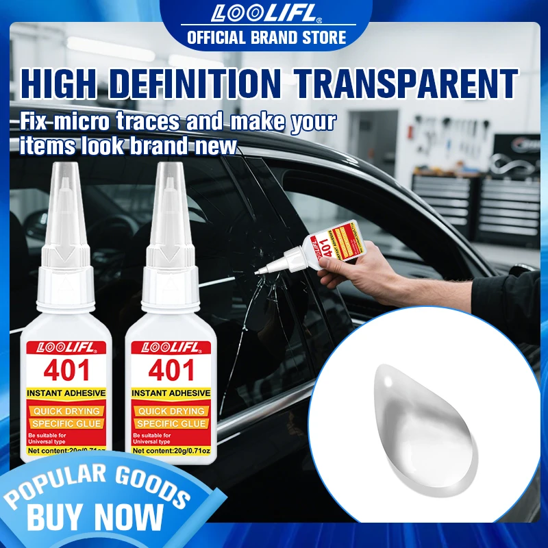 

20ml 401 Super Glue for Car Windshield Window Glass Repair Bonding Instant Strong Quick Dry Adhesive High Strength