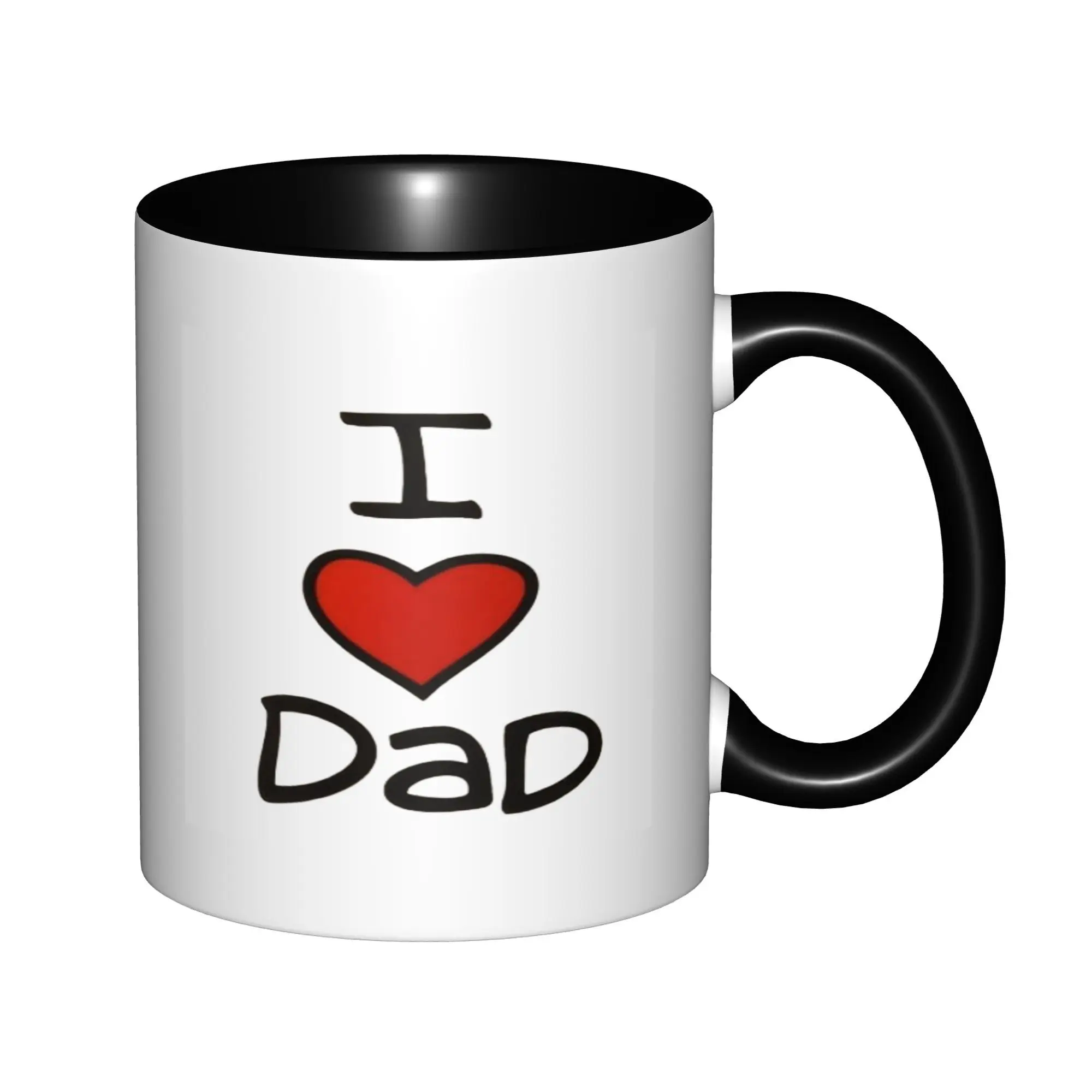 

I Heart Dad Mug for Husband and Wife Mugs With Black Handle Birthday Coffee Mugs Ceramic Tea Cups 11oz