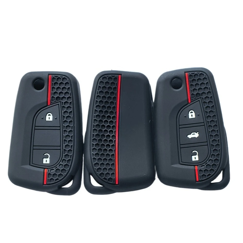 2 Buttons Silicone Car Key Case for Toyota Corolla Auris Reiz Avensis Verso Yaris Aygo Rav4 Scion TC IM Remote Cover Protector