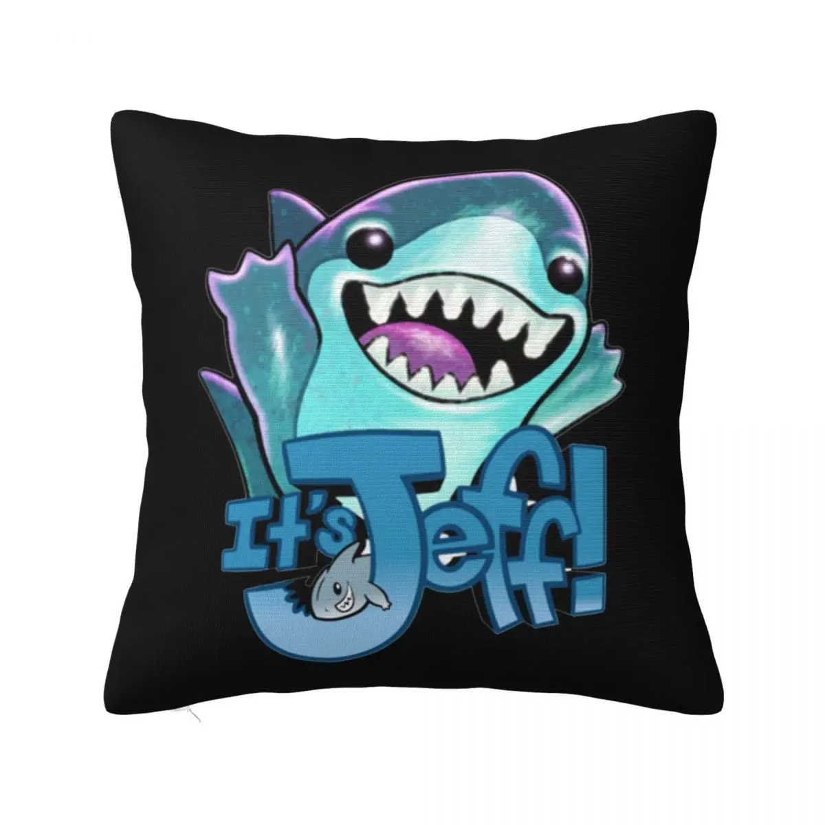 It's Jeff The Land Shark Square Pillowcase Pillow Cover Cushion Zip Decorative Comfort Throw Pillow for Home Bedroom