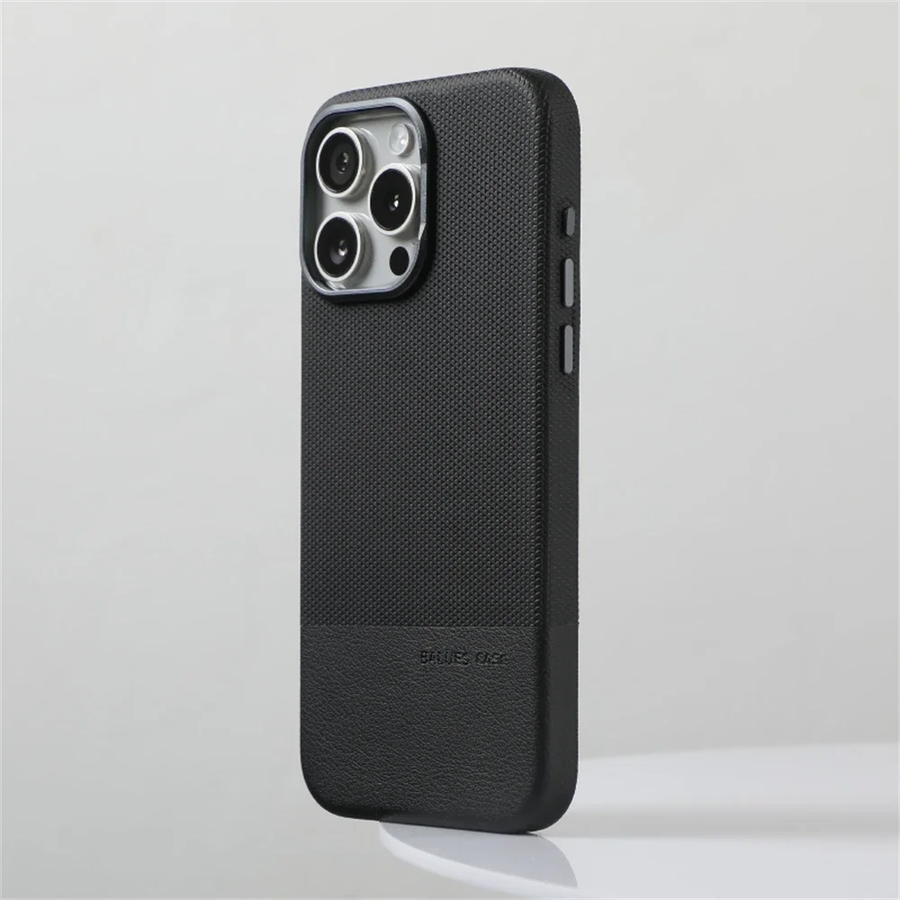 

Business Hit Color Relief Leather Case For iPhone 16 Pro Max 15 14 Pro 13 For Magsafe Magnetic Wireless Charge Alloy Lens Cover